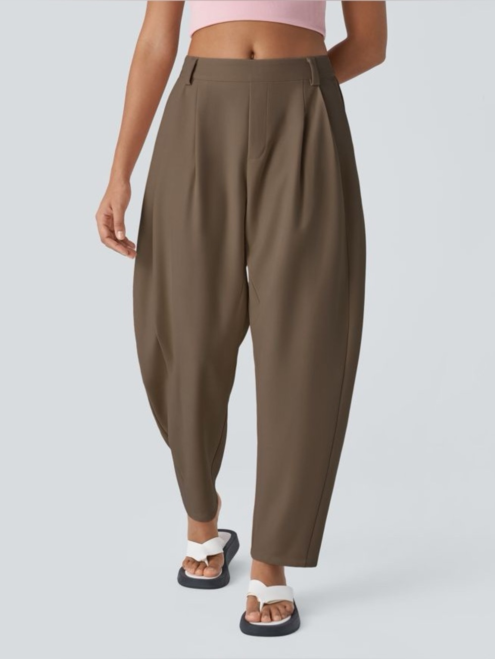 Halara Mid Rise Pocket Barrel Leg Baggy Work Pants
